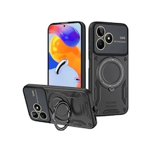 Newface Realme C53 Kılıf Joy Lens Standlı Kapak - Siyah