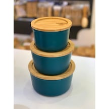 Bambum Slalom 3Lü Set - Bambu Kapaklı Granit Saklama Kabı 12-14- N116238