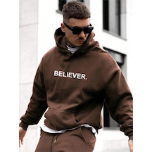 Erkek Believer Baskılı Oversize Kapşonlu Sweatshirt 001 Erkek Believer Baskılı Oversize Kapşonlu Sweatshirt 001