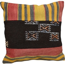 Zehra Abla Halı Yeni El Dokuma Patchwork Kırkyama Dekoratif Kilim Kırlent Yastık Kılıfı 6001