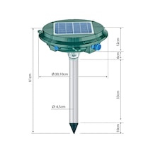 Solar Köstebek Fare Yılan Akrep Yarasa Kovucu Ultrasonik Ve Motor Titreşimli Cihaz