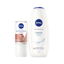 Creme Soft Duş Jeli 500ml Ve Kadın Rollon Deodorant Derma Control Clinical 50ml, 96saat Ter Koruması Diğer