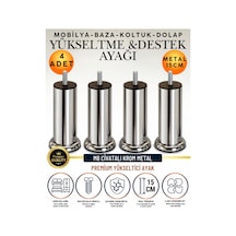 4 Adet 15 Cm M8 Vidalı Metal Krom Ayak Mobilya Ayağı Baza Ayağı Kanepe Ayağı Koltuk Ayağı Yatak Ayağı Yükseltme Ayağı Dolap Ayak Sehpa Sandık Ayakları Değişim Destek Ayağı Yükseltici Aparat Şifonyer Krom Krom