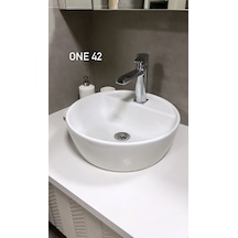 Turkuaz Seramik One Tezgah Üstü Çanak Lavabo 42 CM (Batarya Delikli)