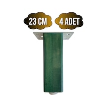 Kale Ayarlı Ahşap Ayak Mobilya Masa Ve Dolap Ayağı Yeşil Kayın/gürgen Ağacı 23cm 4 Adet Yeşil