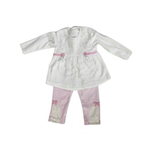 Baby Pearly kız bebek alt üst takım beyaz no 11 Beyaz