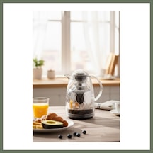 Bezos 1 Lt Akrilik Şeffaf Çay Termosu 12 Saat Sıcak 24 Saat Soğuk Bezos1