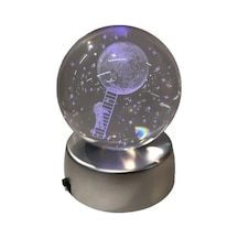 Mobgift Merdiven Astronot Plastik Altlıklı Işıklı Cam Küre Renkli