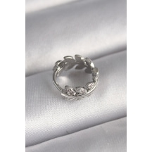 316l Çelik Gümüş Renk Zirkon Taşlı Yaprak Model Tragus Piercing Çok Renkli
