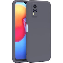 Newface Vivo Y53s Kılıf Nano İçi Kadife Silikon - Gri