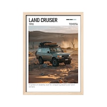 Toyota Land Cruiser Ahşap Çerçeveli Poster Tablo Dayanıklı Off-road Ahşap 01