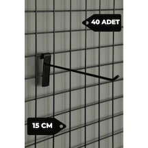 15 Cm 40 Adet Siyah Tel Pano Kancası Raf Askısı Siyah