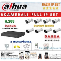 Dahua 8 Kameralı H265 2 MP 1080P Full HD IP Set