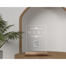 Bk Gift Restoran & Cafe & Barlara Özel Ahşap Standlı Pleksi Qr Kod Menü, Cafe&bar İçin Qr Kodlu Tabela, Qr Kodlu Masa Dekoru - 10 Adet-4