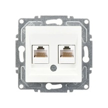 Eqona Radius Neoline İkili Data Prizi 2 X Rj45 Cat5e , Beyaz Mekanizma + Tuşkapak