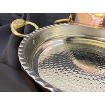 Gaziantep 21 Cm Bakır El Dövmesi Sahan Omlet Yumurta Tavası Mıhlama Sahan 1.sınıf Kalaylı Çirtikli