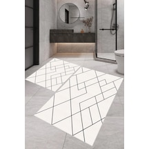 Eliana Home Dijital Baskı 2'li Banyo Paspas Takımı Lna5-0687 100x60 Ve 60x50 Cm Krem