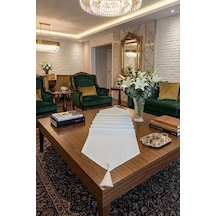 Çizgili Tek Runner, Colber Tek Runner 40x140cm Ekru Renkli