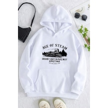 Uyguntarz Age Of Steam Baskılı Sweatshirt beyaz