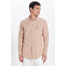 Tudors Erkek Slim Fit Dar Kesim %100 Pamuk Keten Doku Çift Cep Spor Yaka Somon Gömlek-32721 Somon Tudors Erkek Slim Fit Dar Kesim %100 Pamuk Keten Doku Çift Cep Spor Yaka Somon Gömlek-32721 Somon