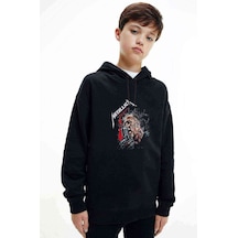 Tshirthane James Hetfıeld Metal Rock Baskılı Unisex Çocuk Kapüşonlu Sweat Siyah