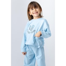 Zeyland Kız Çocuk Nakış Detaylı Sweatshirt-mavı Mavi