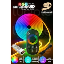 20 Metre Rgb Neon Led Set Megaflex - Asma Tavan & Gizli Işık Bandı Tak Çalıştır Kumandalı