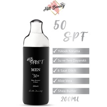 Hill Beauty Men Sekiz Saat Suya Dayanıklı Yüksek Koruma Aloe Vera Shea Butter Vücut Güneş Kremi SPF50+ 200 ML