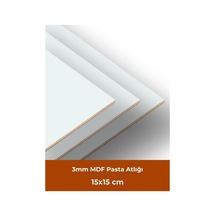 20 Adet 15x15 Cm Mdf Beyaz Pasta Turta Altlığı Beyaz / Kahverengi