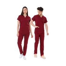 İba Medikal Bordo Flexcool Likralı Doktor Hemşire Scrubs Unisex