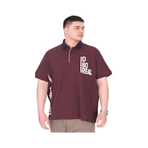 Mode Xl Büyük Beden Erkek T-shirt Polo Yaka Real U25309 Mürdüm Mürdüm