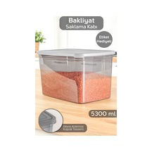 1 Adet Derin Erzak Saklama Kabı - Büyük Boy Gıda Un Bakliyat Kabı Erzak Kutusu Antrasit 5300 Ml Antrasit