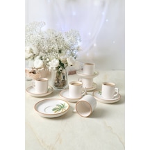 Keramika Bronze Palmiye Nordic Kahve Takımı 12 Parça 6 Kişilik