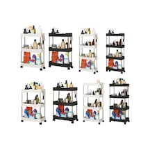 Jms Beyaz Dört Katmanlı Depolama Rafı Bağımsız Güçlü Yük Taşıyan Kullanışlı Mutfak Ayaklı B