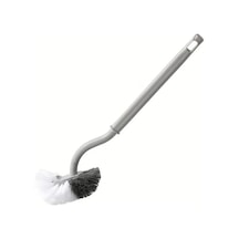 Cordial Ergonomik C Tipi Uzun Saplı Klozet Fırçası - Gri, Yeniden Kullanılabilir