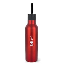 Bialetti - Termal Şişe - 500ml - Kırmızı Renk - Paslanmaz Çelik - Çift Katmanlı - 12 Saat Sıcak 24 Saat Soğuk Tutar - Hava Geçirmez Vidalı Kapak Özelliği - Özel Silikon Conta Sayesinde Sızdırmaz Şişe Açık Beyaz