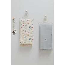 Erkek Bebek 2'li Müslin ve Penye Battaniye 80x90 CM Car-2206 Gri