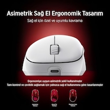 Evnıa Serisi Spk9418 Kablosuz Bluetooth Dual Mod 12000dpı 6 Tuşlu Optik Oyuncu Mouse Beyaz Açık Beyaz