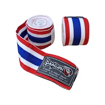 Dragondo 83818 Thailand Bayraklı 5 Metre Elastik Bandaj Boks Bandajı Muay Thai Bandajı Kick Boks Bandajı Çok Renkli