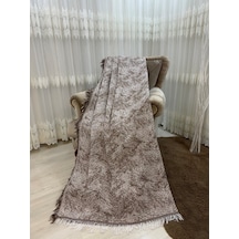 Özlü Home Pamuklu Koltuk Çekyat Örtüsü 170x220 Alaca Kahverengi Kaydırmaz Koltuk Şalı Kahverengi