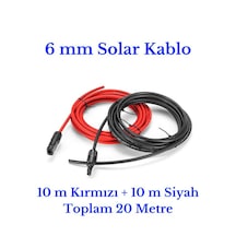 6 mm Mc4 Soketli 20 Metre (10m+10m) Güneş Paneli Solar Kablo