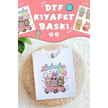 Kumaşa Baskı Yapılabilen Özel Tasarım Ütü Ile Yapışan Tekstil Dtf Baskı Görseli Labubu Temalı Çok Renkli