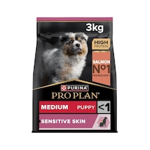 Medium Puppy Somonlu Tam Kuru Orta Irk Yavru Köpek Maması, 3 Kg