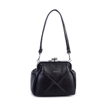 Nas Bag Mini Vintage Burslu Klipsli Kadın Omuz Ve Çapraz Çanta Siyah Victoria