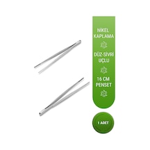 Penset 16 Cm Düz - Sivri Uçlu Nikel Kaplama