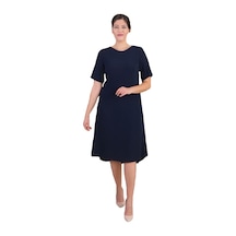 Nidya Moda Büyük Beden Kadın Lacivert Abiye Elbise-4151L Lacivert