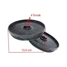 Lanova İle Uyumlu Aspiratör Karbon Filtre Takımı 15,5cm / 155mm - 4 Tırnaklı