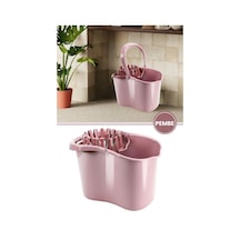 Sıkmalı Temizlik Kovası 15 Litre, Standart Sıkmalı Yer Zemin Temizlik Mop Kovası Pembe