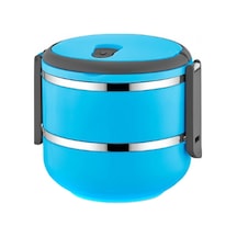 2 Katlı Sızdırmaz Yemek Termosu Sefer Tası Saklama Kabı Mavi 1.5 L