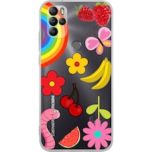 Gm 21 Pro New Edition İle Uyumlu 1mm Slim Fit Water Color 5 Baskılı Silikon Şeffaf Kılıf Şeffaf